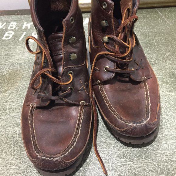 VINTAGE POLO SPORTS LEATHER BOAT BOOTS SIZE 9D - Picture 4 of 13